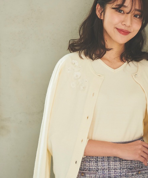 LAISSE PASSE（レッセパッセ）の「フリンジ刺繍ツイン（アンサンブル・レディース・ダルブルー系/モーブ系/ピンクベージュ/アイボリー・MEDIUM）」の13枚目の写真