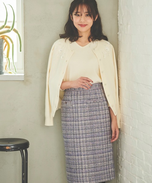 LAISSE PASSE（レッセパッセ）の「フリンジ刺繍ツイン（アンサンブル・レディース・ダルブルー系/モーブ系/ピンクベージュ/アイボリー・MEDIUM）」の9枚目の写真