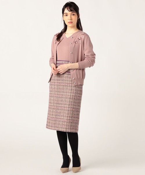 LAISSE PASSE（レッセパッセ）の「フリンジ刺繍ツイン（アンサンブル・レディース・ダルブルー系/モーブ系/ピンクベージュ/アイボリー・MEDIUM）」の7枚目の写真