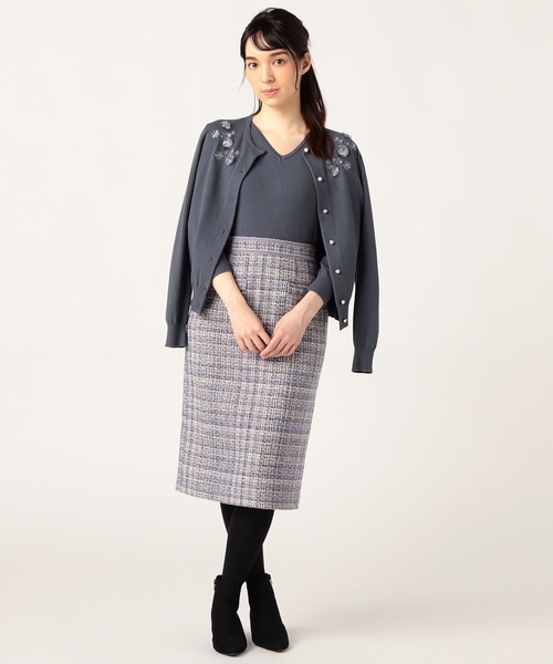 LAISSE PASSE（レッセパッセ）の「フリンジ刺繍ツイン（アンサンブル・レディース・ダルブルー系/モーブ系/ピンクベージュ/アイボリー・MEDIUM）」の10枚目の写真