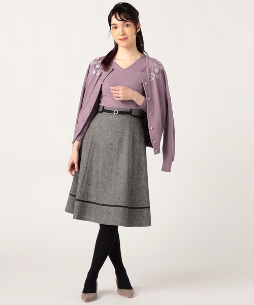 LAISSE PASSE（レッセパッセ）の「フリンジ刺繍ツイン（アンサンブル・レディース・ダルブルー系/モーブ系/ピンクベージュ/アイボリー・MEDIUM）」の17枚目の写真