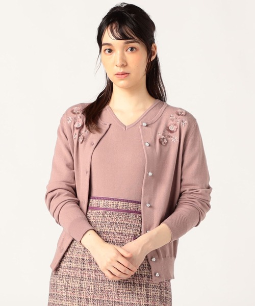 LAISSE PASSE（レッセパッセ）の「フリンジ刺繍ツイン（アンサンブル・レディース・ダルブルー系/モーブ系/ピンクベージュ/アイボリー・MEDIUM）」の21枚目の写真