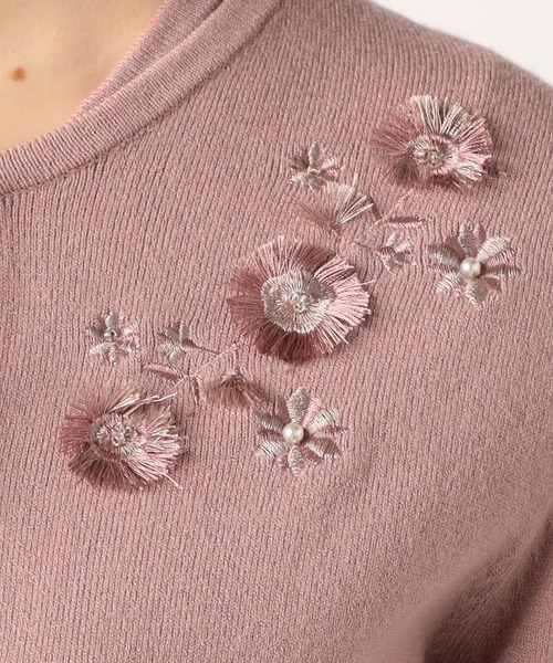 LAISSE PASSE（レッセパッセ）の「フリンジ刺繍ツイン（アンサンブル・レディース・ダルブルー系/モーブ系/ピンクベージュ/アイボリー・MEDIUM）」の8枚目の写真