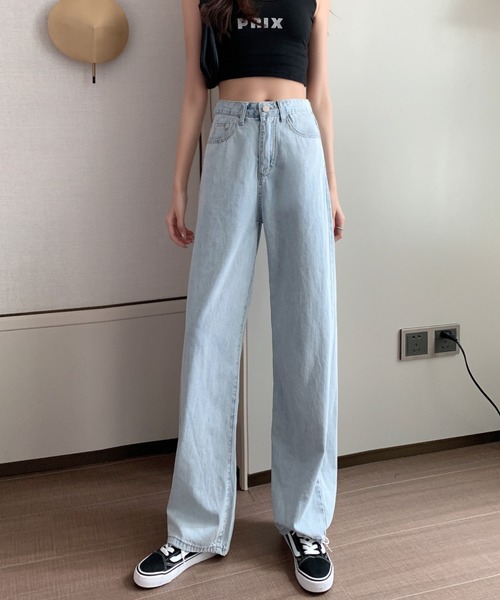 yuue' ( wear )(ユーイ)の「ハイウエスト セミワイドデニム カラーパンツ(その他パンツ・レディース・チャコールグレー/ライトブルー/インディゴブルー/ブルー・SMALL/LARGE/X-LARGE/MIDIUM/MEDIUM)」の3枚目の写真