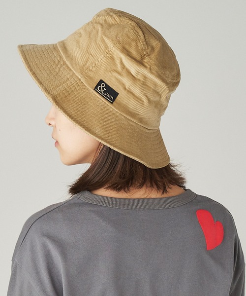 &yam(アンドヤム)の「コーデュロイバケットハット【親子お揃い/リンクコーデ】(ハット・キッズ・ブルー/ピンク/ベージュ/グリーン/ブラウン・FREE)」の2枚目の写真