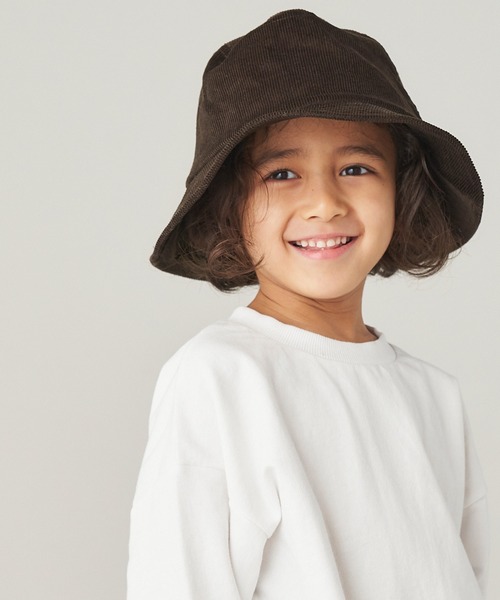 &yam(アンドヤム)の「コーデュロイバケットハット【親子お揃い/リンクコーデ】(ハット・キッズ・ブルー/ピンク/ベージュ/グリーン/ブラウン・FREE)」の1枚目の写真
