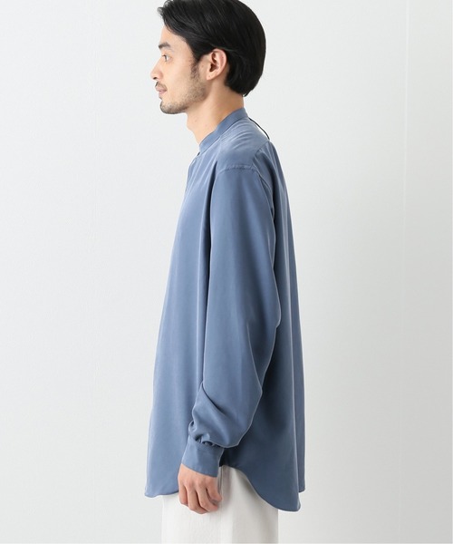 EDIFICE LA BOUCLE（エディフィスラブークル）の「【LA BOUCLE】スタンドカラーシャツ パウダーレーヨン（シャツ/ブラウス・メンズ・カーキ/サックスブルー/アイボリー・2/1/3）」の13枚目の写真
