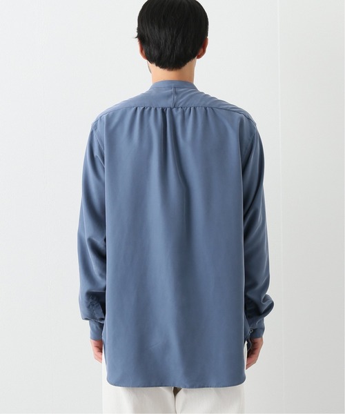 EDIFICE LA BOUCLE（エディフィスラブークル）の「【LA BOUCLE】スタンドカラーシャツ パウダーレーヨン（シャツ/ブラウス・メンズ・カーキ/サックスブルー/アイボリー・2/1/3）」の15枚目の写真