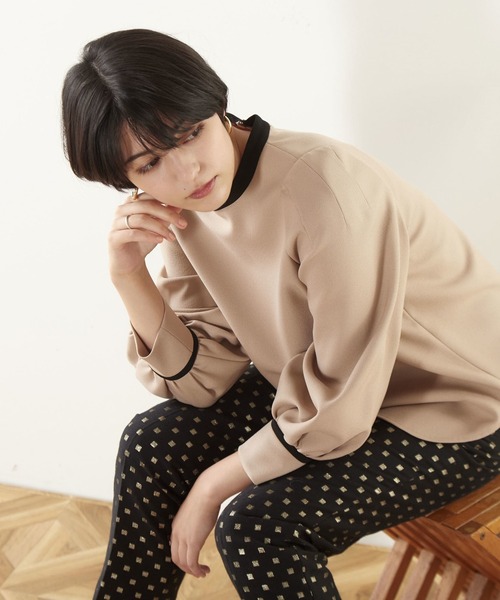 Tiara（ティアラ）の「バイカラーブラウス（シャツ/ブラウス・レディース・ブラウン/ベージュ/ブラック/アイボリー・FREE）」の5枚目の写真