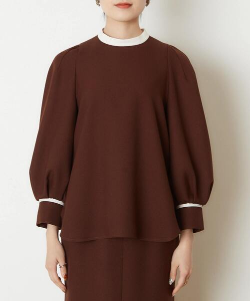 Tiara（ティアラ）の「バイカラーブラウス（シャツ/ブラウス・レディース・ブラウン/ベージュ/ブラック/アイボリー・FREE）」の8枚目の写真