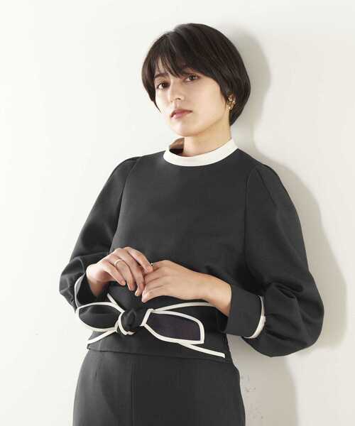 Tiara（ティアラ）の「バイカラーブラウス（シャツ/ブラウス・レディース・ブラウン/ベージュ/ブラック/アイボリー・FREE）」の15枚目の写真