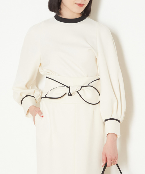 Tiara（ティアラ）の「バイカラーブラウス（シャツ/ブラウス・レディース・ブラウン/ベージュ/ブラック/アイボリー・FREE）」の22枚目の写真