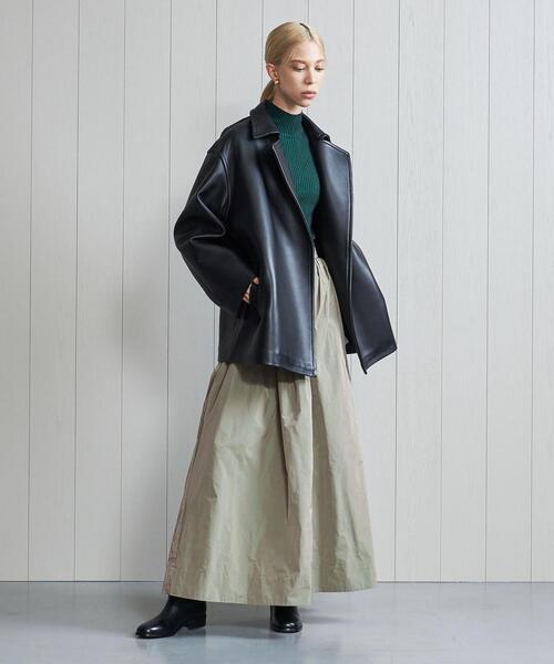 H BEAUTY＆YOUTH エイチビューティーアンドユース WOOL RAYON RIB HIGH NECK KNIT ウールレーヨンリブハイネックニット 1613-199-3413 NAVY H BEAUTY&YOUTH エイチ ビューティーアンドユース WOOL RAYON