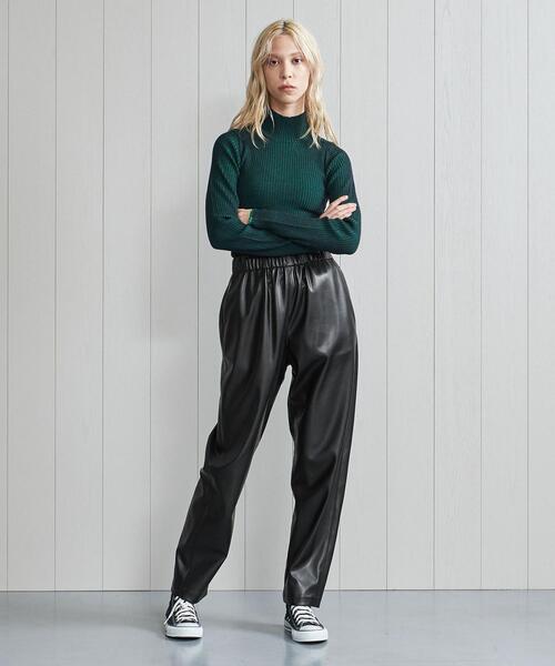 H BEAUTY＆YOUTH エイチビューティーアンドユース WOOL RAYON RIB HIGH NECK KNIT ウールレーヨンリブハイネックニット 1613-199-3413 NAVY H BEAUTY&YOUTH エイチ ビューティーアンドユース WOOL RAYON