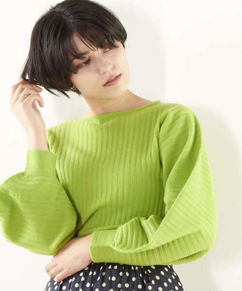 Tiara（ティアラ）の「ホールガーメントニット（ニット/セーター・レディース・ホワイト/ライム/ブラック・FREE）」の5枚目の写真