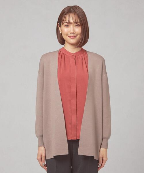 closet story(クローゼットストーリー)の「<closet story(クローゼットストーリー)>ノーボタン カーディガン -ウォッシャブル-(カーディガン/ボレロ・レディース・ベージュ/ネイビー・FREE)」の10枚目の写真