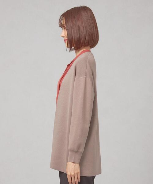 closet story(クローゼットストーリー)の「<closet story(クローゼットストーリー)>ノーボタン カーディガン -ウォッシャブル-(カーディガン/ボレロ・レディース・ベージュ/ネイビー・FREE)」の8枚目の写真
