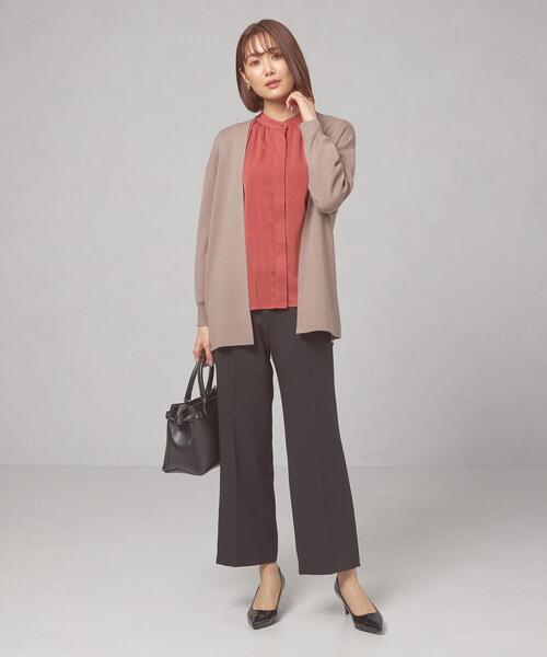 closet story(クローゼットストーリー)の「<closet story(クローゼットストーリー)>ノーボタン カーディガン -ウォッシャブル-(カーディガン/ボレロ・レディース・ベージュ/ネイビー・FREE)」の5枚目の写真