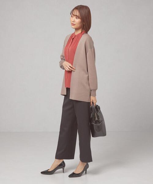 closet story(クローゼットストーリー)の「<closet story(クローゼットストーリー)>ノーボタン カーディガン -ウォッシャブル-(カーディガン/ボレロ・レディース・ベージュ/ネイビー・FREE)」の6枚目の写真