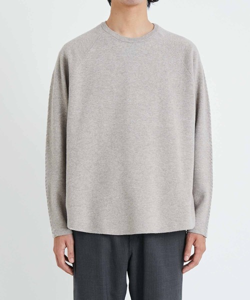 ADAM ET ROPE'（アダムエロペ）の「ビッグシルエット ラグラン ラウンドニット（ニット/セーター・メンズ・チャコールグレー/ブラック/ネイビー・M/L）」の14枚目の写真