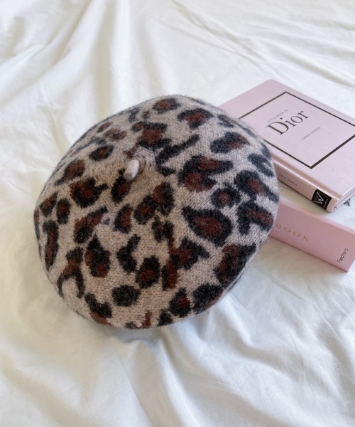 セール】レオパードベレー帽（ハンチング/ベレー帽）｜Loueme（ルエム