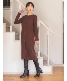 fifth calin | 細見えリブニットカーデワンピース(ワンピース)