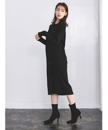 fifth calin | 【たくぼかりんコラボ】細見えリブニットカーデワンピース(ワンピース)
