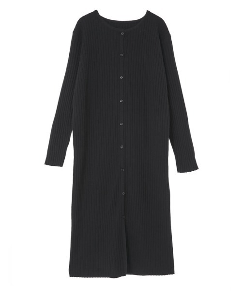 fifth calin（フィフスカラン）の「細見えリブニットカーデワンピース（ワンピース・レディース・ブラック/ブラウン・MEDIUM）」の7枚目の写真