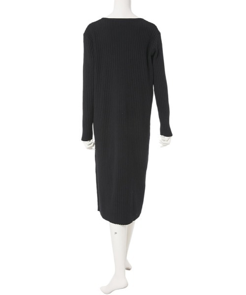 fifth calin（フィフスカラン）の「細見えリブニットカーデワンピース（ワンピース・レディース・ブラック/ブラウン・MEDIUM）」の9枚目の写真