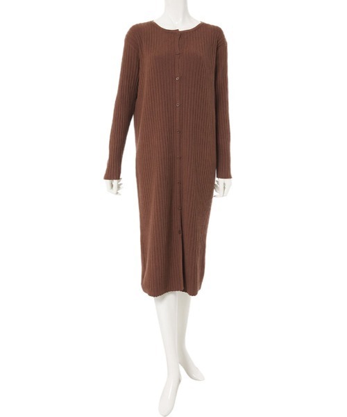 fifth calin（フィフスカラン）の「細見えリブニットカーデワンピース（ワンピース・レディース・ブラック/ブラウン・MEDIUM）」の8枚目の写真