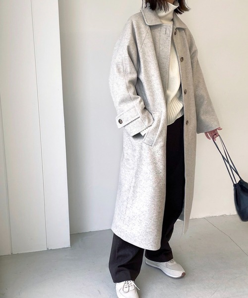 CANAL JEAN(キャナルジーン)の「RED CHOP WORKS(レッドチョップワークス) カシミアタッチステンカラーコート(ステンカラーコート・レディース・ベージュ・38)」の1枚目の写真