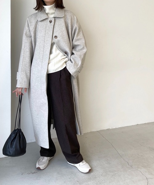 CANAL JEAN(キャナルジーン)の「RED CHOP WORKS(レッドチョップワークス) カシミアタッチステンカラーコート(ステンカラーコート・レディース・ベージュ・38)」の6枚目の写真