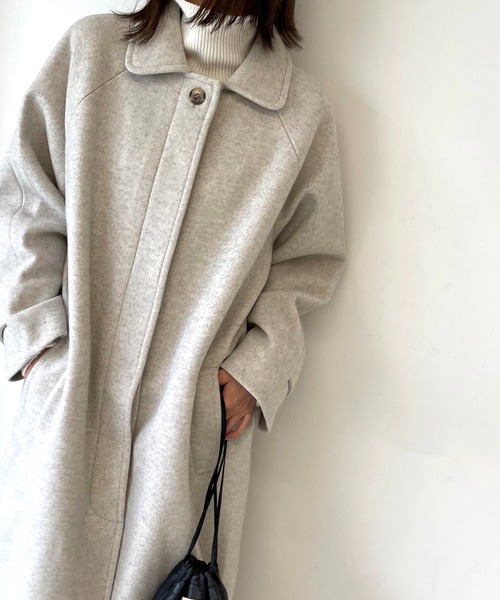 CANAL JEAN(キャナルジーン)の「RED CHOP WORKS(レッドチョップワークス) カシミアタッチステンカラーコート(ステンカラーコート・レディース・ベージュ・38)」の9枚目の写真