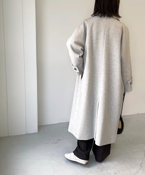 CANAL JEAN(キャナルジーン)の「RED CHOP WORKS(レッドチョップワークス) カシミアタッチステンカラーコート(ステンカラーコート・レディース・ベージュ・38)」の7枚目の写真