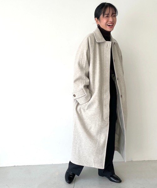 CANAL JEAN(キャナルジーン)の「RED CHOP WORKS(レッドチョップワークス) カシミアタッチステンカラーコート(ステンカラーコート・レディース・ベージュ・38)」の3枚目の写真