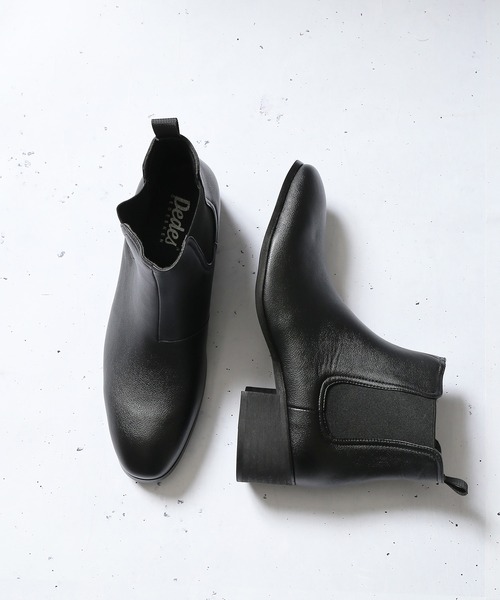 SPINNS（スピンズ）の「フェイクレザー ハイヒールゴアブーツ（ブーツ・メンズ・ブラック・26cm/27cm）」の3枚目の写真