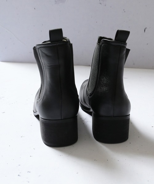 SPINNS（スピンズ）の「フェイクレザー ハイヒールゴアブーツ（ブーツ・メンズ・ブラック・26cm/27cm）」の5枚目の写真