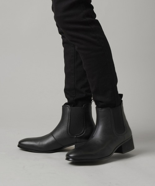 SPINNS（スピンズ）の「フェイクレザー ハイヒールゴアブーツ（ブーツ・メンズ・ブラック・26cm/27cm）」の15枚目の写真