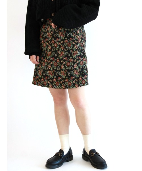 ehka sopo(エヘカソポ)の「ゴブランミニスカート(スカート・レディース・ブラック/チャコール/ベージュ・フリ-)」の2枚目の写真