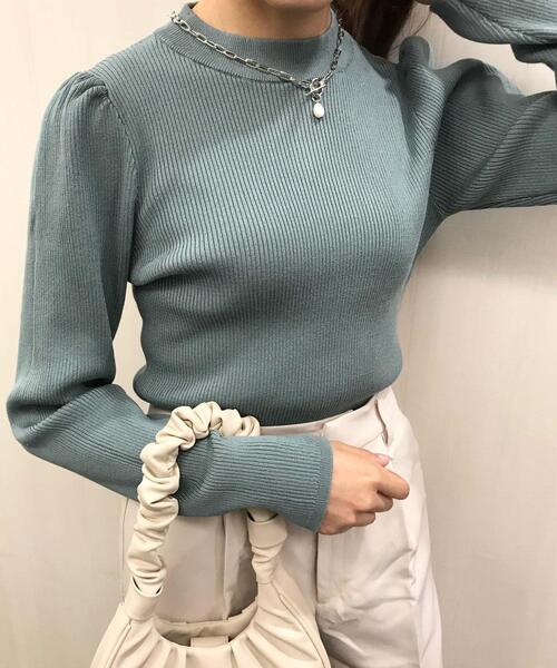 INGNI（イング）の「パワショルリブニット（ニット/セーター・レディース・ブルー/アイボリー/パープル/モカ/ブラック・M）」の4枚目の写真