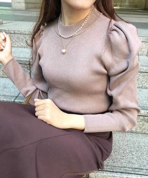 INGNI（イング）の「パワショルリブニット（ニット/セーター・レディース・ブルー/アイボリー/パープル/モカ/ブラック・M）」の3枚目の写真