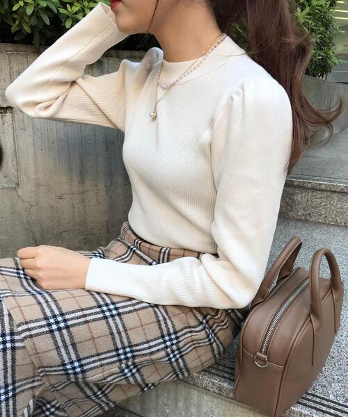 INGNI（イング）の「パワショルリブニット（ニット/セーター・レディース・ブルー/アイボリー/パープル/モカ/ブラック・M）」の10枚目の写真