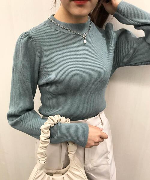 INGNI（イング）の「パワショルリブニット（ニット/セーター・レディース・ブルー/アイボリー/パープル/モカ/ブラック・M）」の16枚目の写真