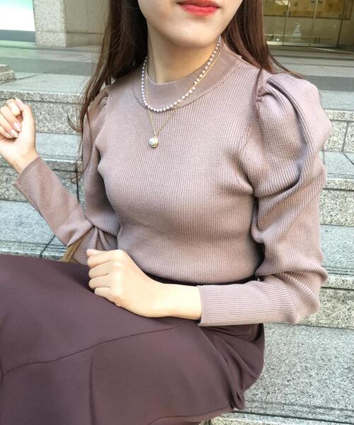 INGNI（イング）の「パワショルリブニット（ニット/セーター・レディース・ブルー/アイボリー/パープル/モカ/ブラック・M）」の18枚目の写真