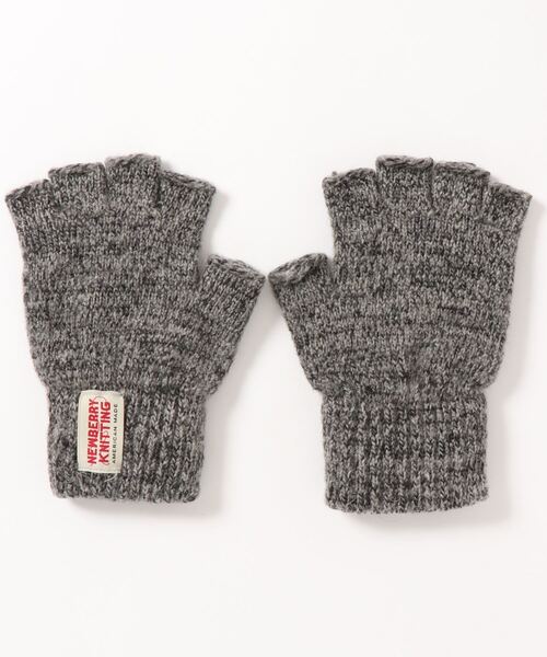 NEWBERRY KNITTING(ニューベリーニッティング)の「Rag Wool Texting Glove(手袋・レディース・オートミール/ダークネイビー/チャコール/ダークオリーブ・L/M)」の2枚目の写真