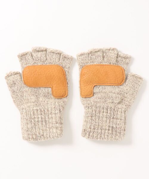 NEWBERRY KNITTING(ニューベリーニッティング)の「Rag Wool Texting Glove(手袋・レディース・オートミール/ダークネイビー/チャコール/ダークオリーブ・L/M)」の6枚目の写真