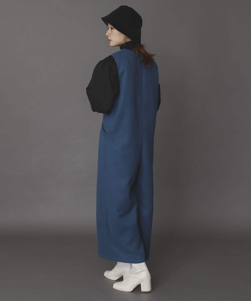 SENSE OF PLACE by URBAN RESEARCH(センスオブプレイスバイアーバンリサーチ)の「ヘリンボーンワイドオールインワン(つなぎ/オールインワン・レディース・ベージュ/ブラウン/ブルー・ONE)」の4枚目の写真