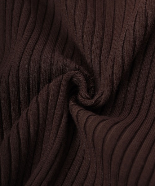 fifth calin(フィフスカラン)の「パフスリーブリブニット(ニット/セーター・レディース・ブラック/ブラウン・MEDIUM)」の9枚目の写真