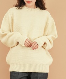 Pearl Stitch Drop Shoulder Crew Neck Sweater