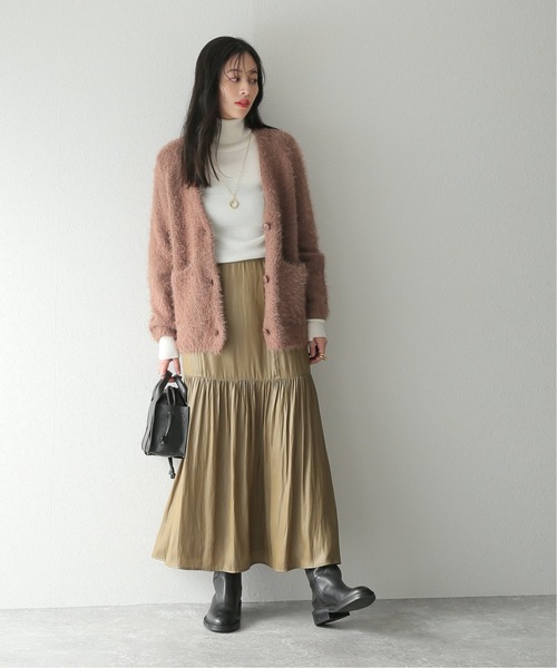 JOURNAL STANDARD（ジャーナルスタンダード）の「ファーヤーンカーディガン（カーディガン/ボレロ・レディース・ピンク/キャメル・FREE）」の3枚目の写真